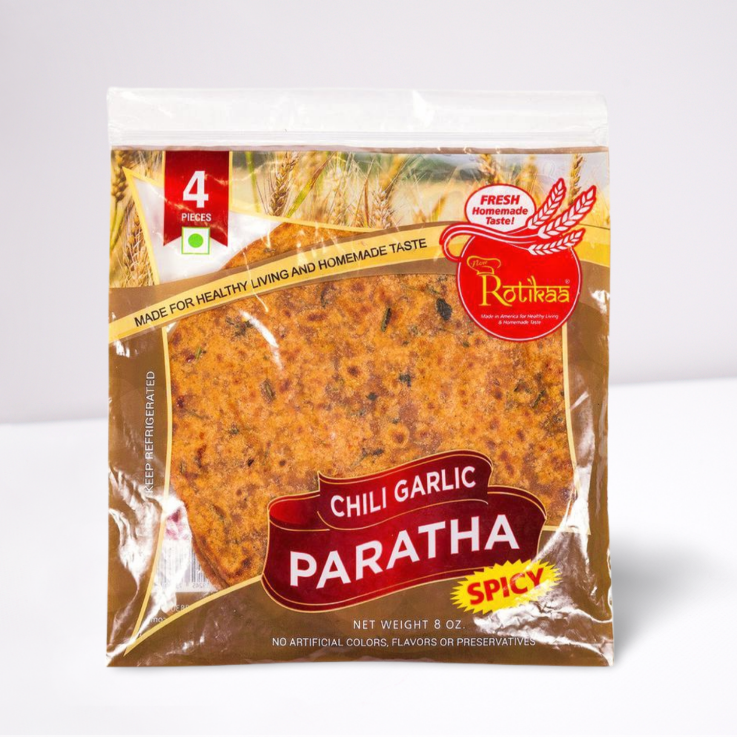 Spicy Chili Garlic Paratha (4 pcs)